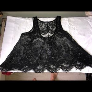 Black lacy top
